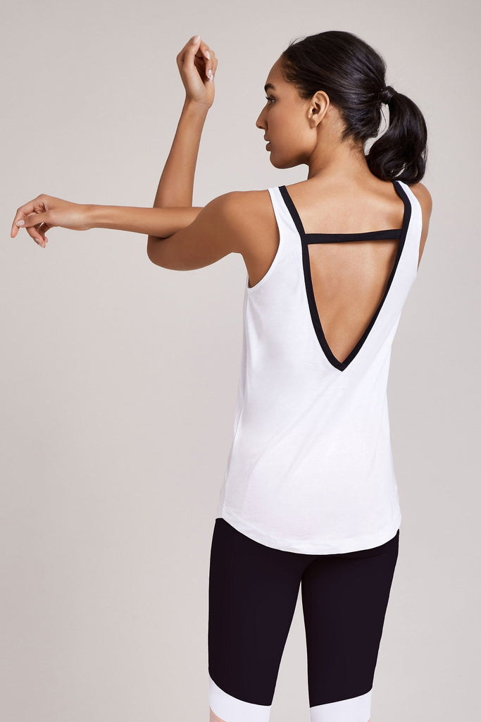 Leah Tank - White / Black, Tops, SILOU