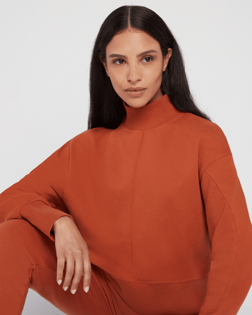 Mahany Crop Sweater - Copper, Sweatshirts, SILOU