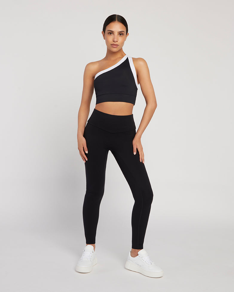 Paola Crop - Black/White, Sports Bras, SILOU