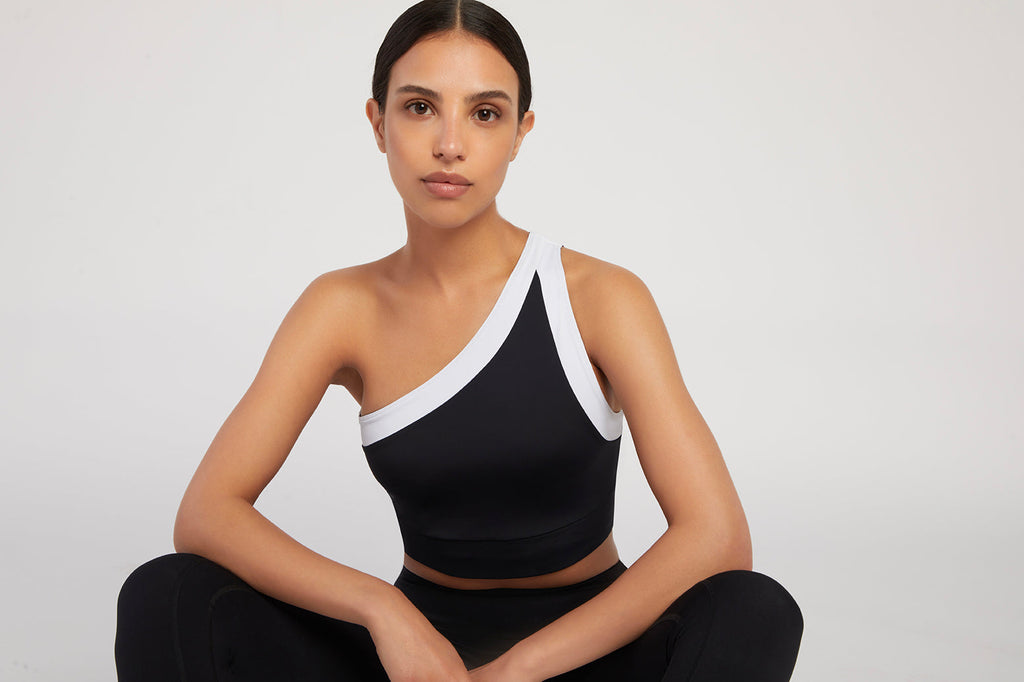 Paola Crop - Black/White, Sports Bras, SILOU