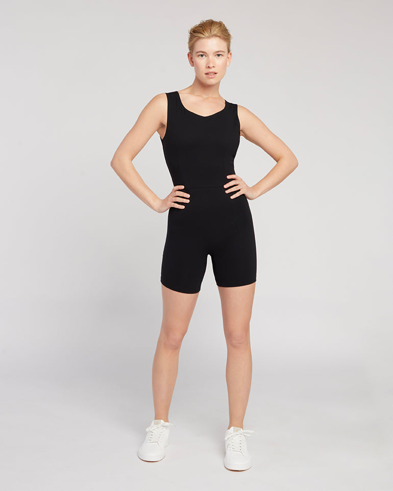 Tatiana Short Bodysuit -Black, , SILOU